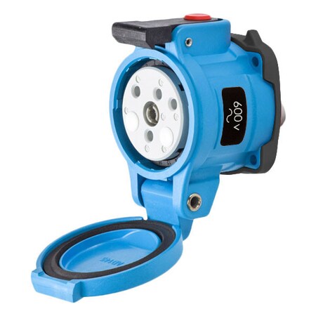 Meltric Pin & Sleeve Receptacle, 20 A, 600V AC, 2 Pole, Screw Terminals Wire Connection Type Blue, NEMA 3R 33-14142-972